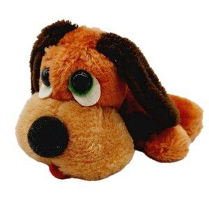 Wallace Berrie Plush Dog 1979 Brown Shredded Nut Shells